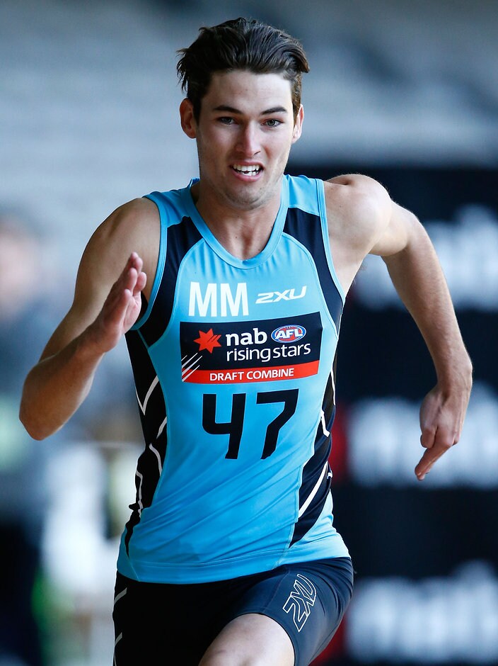 AFL 2016 Media - Draft Combine Day 3 MELBOURNE, AUSTRALIA - OCTOBER 08: Jacob Allison runs the repeat sprint test during the NAB AFL Draft Combine at Etihad Stadium on October 08, 2016 in Melbourne, Australia. (Photo by Adam Trafford/AFL Media)
